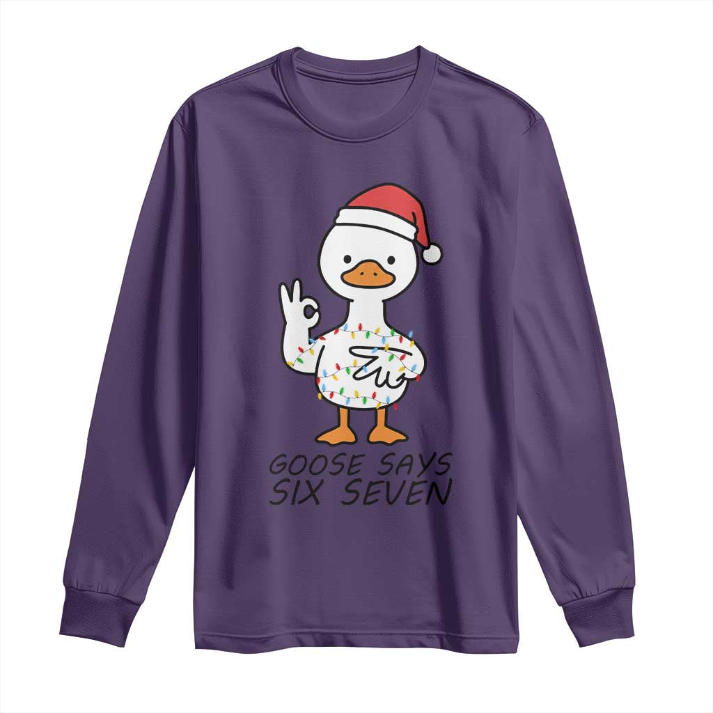 67 Six Seven Chirtsmas Meme Long Sleeve Shirt Funny Silly Goose TS14 Purple Print Your Wear