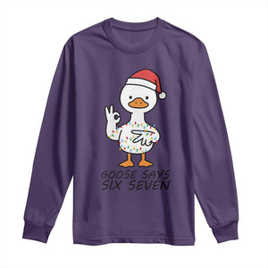 67 Six Seven Chirtsmas Meme Long Sleeve Shirt Funny Silly Goose TS14 Purple Print Your Wear
