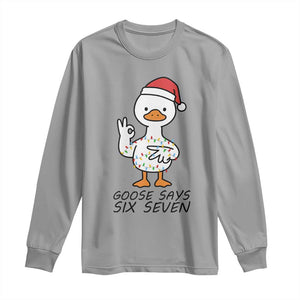 67 Six Seven Chirtsmas Meme Long Sleeve Shirt Funny Silly Goose TS14 Sport Gray Print Your Wear