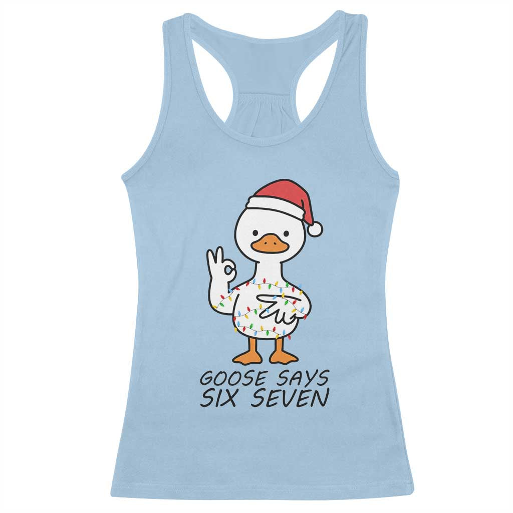 67 Six Seven Chirtsmas Meme Racerback Tank Top Funny Silly Goose TS14 Light Blue Print Your Wear