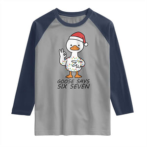 67 Six Seven Chirtsmas Meme Raglan Shirt Funny Silly Goose TS14 Sport Gray Navy Print Your Wear