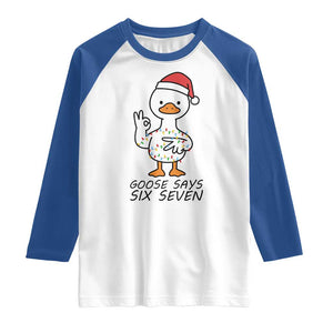 67 Six Seven Chirtsmas Meme Raglan Shirt Funny Silly Goose TS14 White Royal Print Your Wear