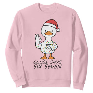 67 Six Seven Chirtsmas Meme Sweatshirt Funny Silly Goose TS14 Light Pink Print Your Wear