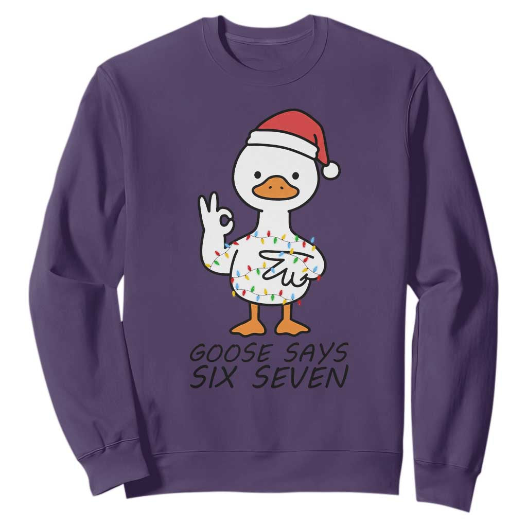 67 Six Seven Chirtsmas Meme Sweatshirt Funny Silly Goose TS14 Purple Print Your Wear