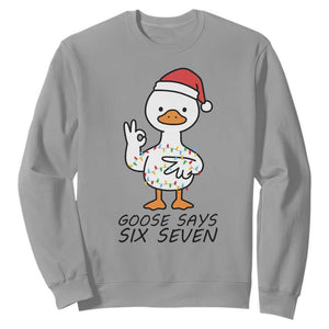 67 Six Seven Chirtsmas Meme Sweatshirt Funny Silly Goose TS14 Sport Gray Print Your Wear