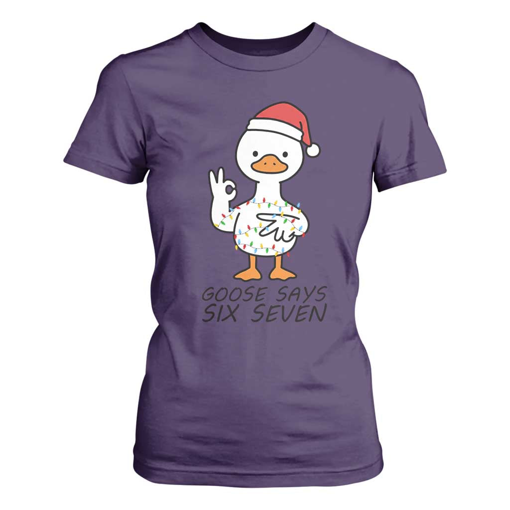67 Six Seven Chirtsmas Meme T Shirt For Women Funny Silly Goose TS14 Purple Print Your Wear