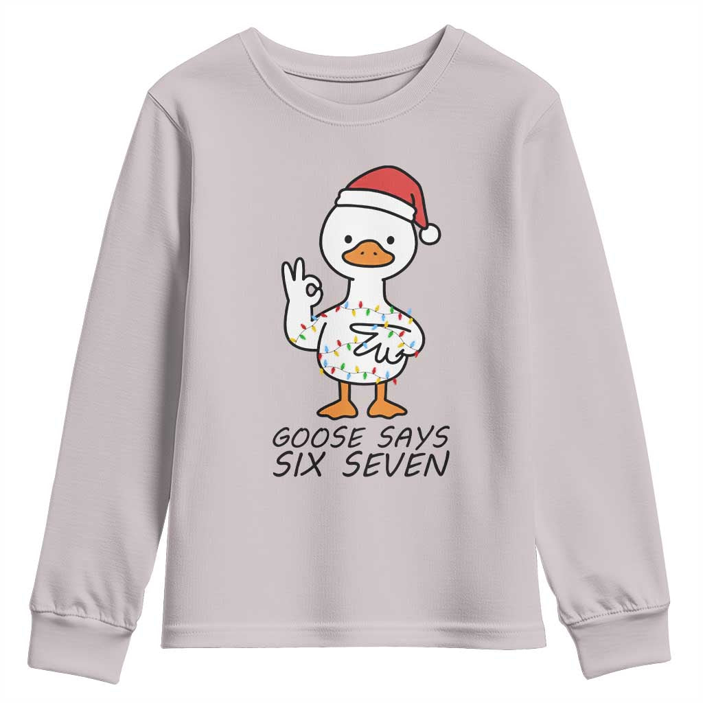 67 Six Seven Chirtsmas Meme Youth Sweatshirt Funny Silly Goose TS14 Ice Gray Print Your Wear