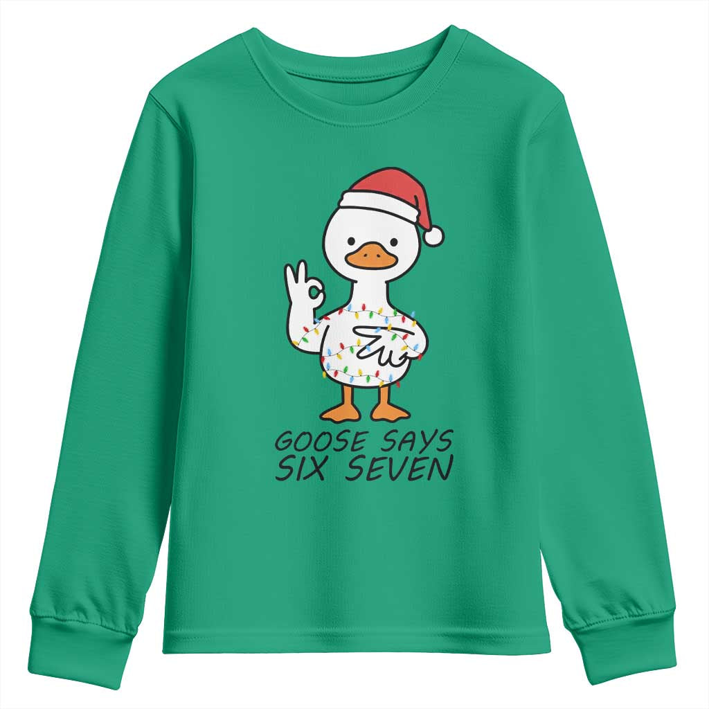 67 Six Seven Chirtsmas Meme Youth Sweatshirt Funny Silly Goose TS14 Irish Green Print Your Wear