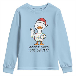 67 Six Seven Chirtsmas Meme Youth Sweatshirt Funny Silly Goose TS14 Light Blue Print Your Wear