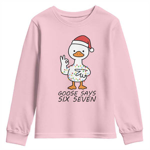 67 Six Seven Chirtsmas Meme Youth Sweatshirt Funny Silly Goose TS14 Light Pink Print Your Wear