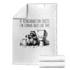 Funny Drunk Raccoon Throw Blanket Trashed Panda Meme TS14 White Print Your Wear