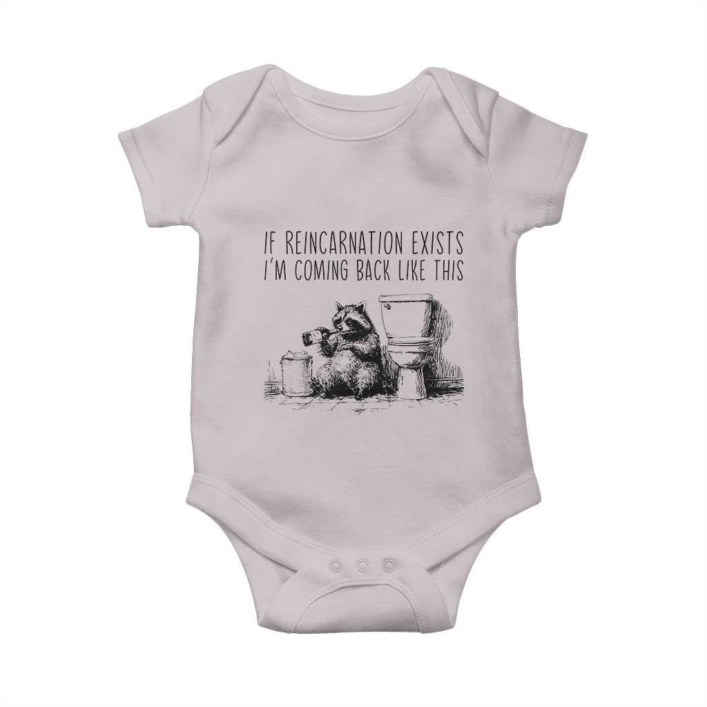 Funny Drunk Raccoon Baby Onesie Trashed Panda Meme TS14 Ice Gray Print Your Wear