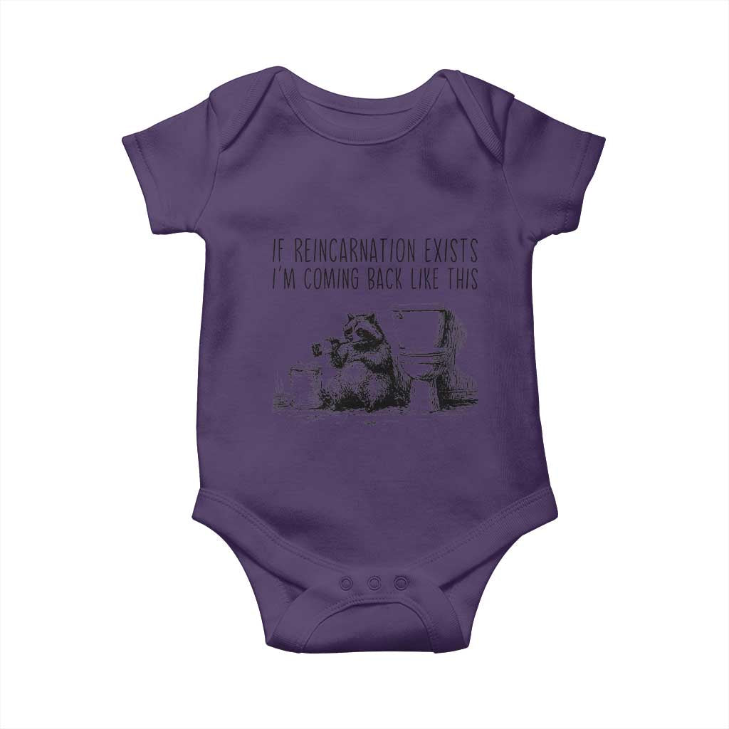 Funny Drunk Raccoon Baby Onesie Trashed Panda Meme TS14 Purple Print Your Wear