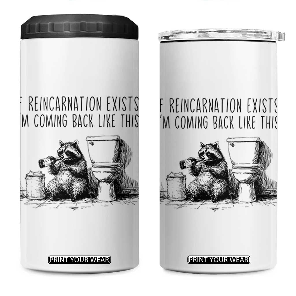 Funny Drunk Raccoon 4 in 1 Can Cooler Tumbler Trashed Panda Meme TS14 One Size: 16 oz White Print Your Wear