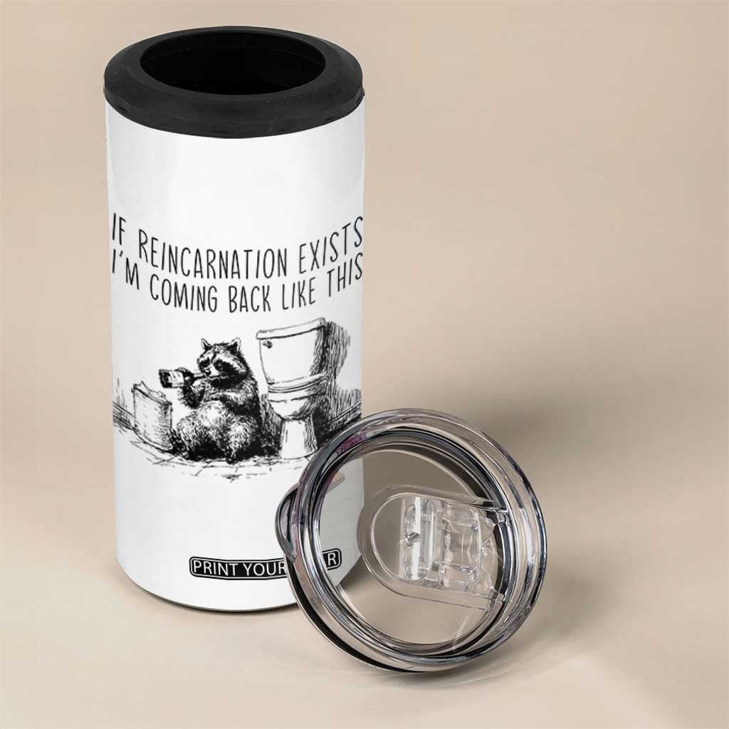 Funny Drunk Raccoon 4 in 1 Can Cooler Tumbler Trashed Panda Meme TS14 Print Your Wear