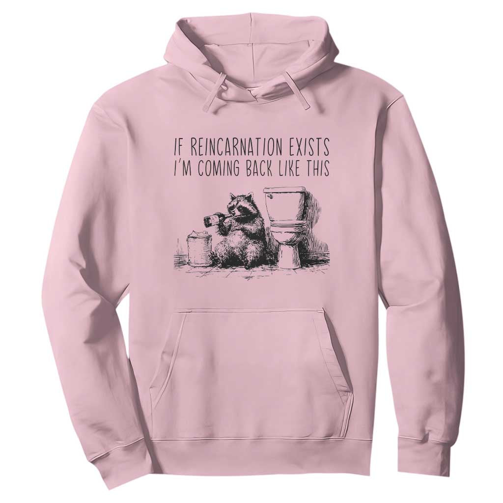 Funny Drunk Raccoon Hoodie Trashed Panda Meme TS14 Light Pink Print Your Wear