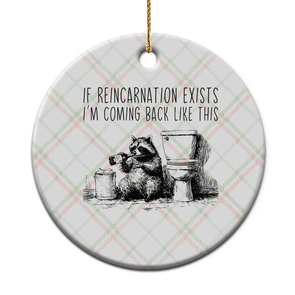 Funny Drunk Raccoon Ceramic Ornament Trashed Panda Meme TS14 1pc Christmas Plaid Print Your Wear