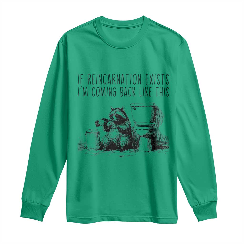 Funny Drunk Raccoon Long Sleeve Shirt Trashed Panda Meme TS14 Irish Green Print Your Wear