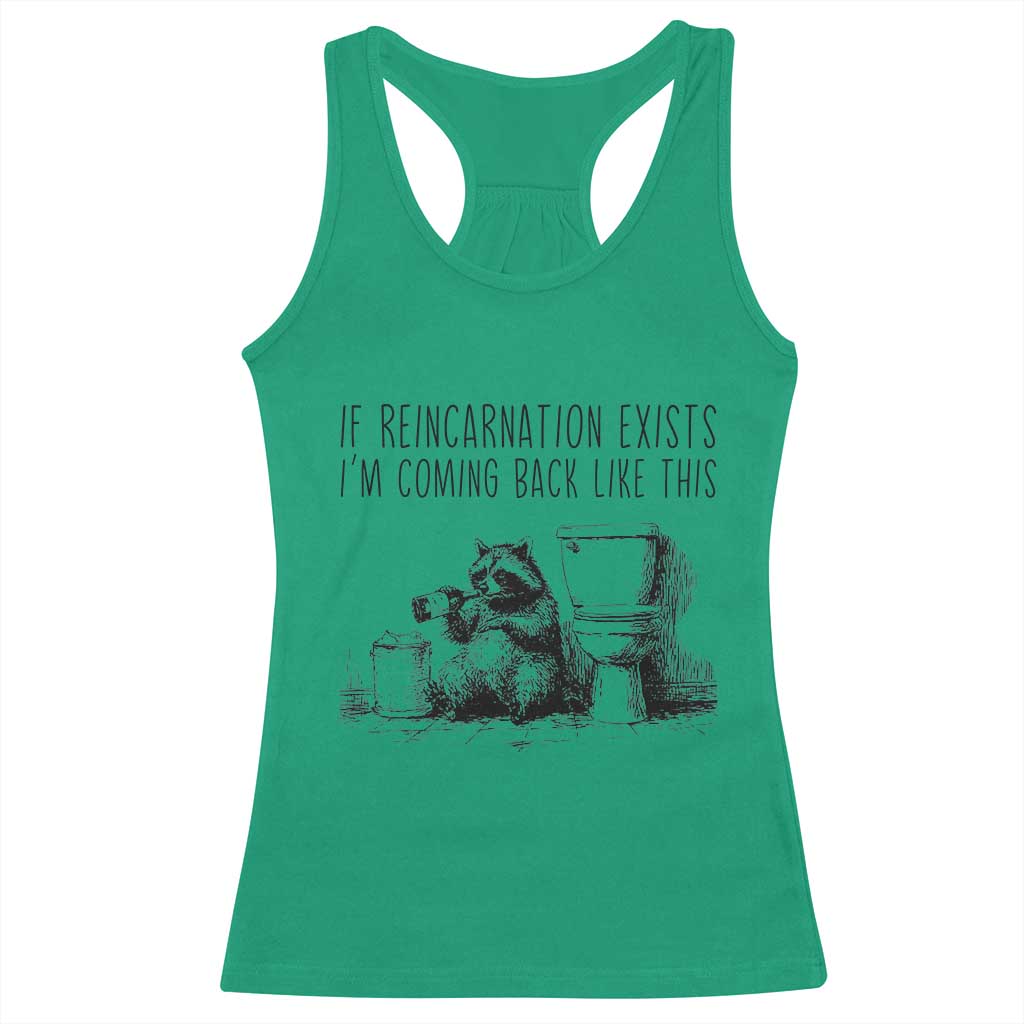 Funny Drunk Raccoon Racerback Tank Top Trashed Panda Meme TS14 Irish Green Print Your Wear