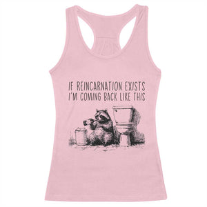 Funny Drunk Raccoon Racerback Tank Top Trashed Panda Meme TS14 Light Pink Print Your Wear
