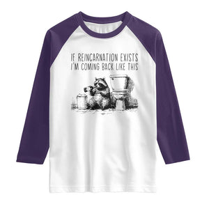Funny Drunk Raccoon Raglan Shirt Trashed Panda Meme TS14 White Purple Print Your Wear