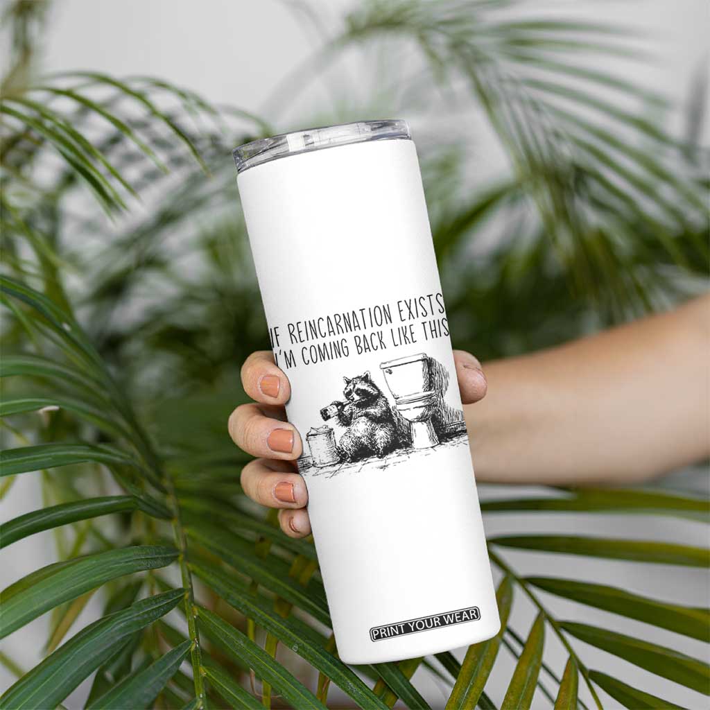 Funny Drunk Raccoon Skinny Tumbler Trashed Panda Meme TS14 Print Your Wear