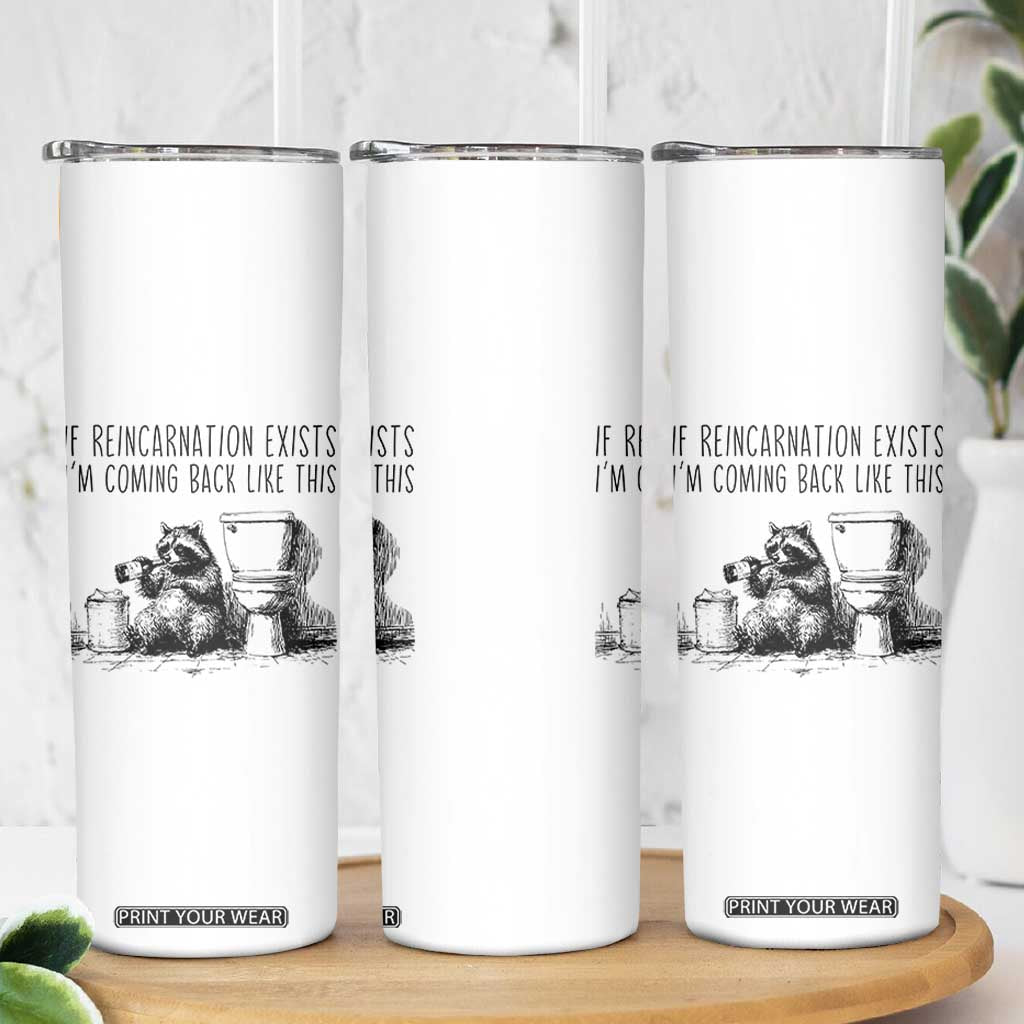 Funny Drunk Raccoon Skinny Tumbler Trashed Panda Meme TS14 Print Your Wear