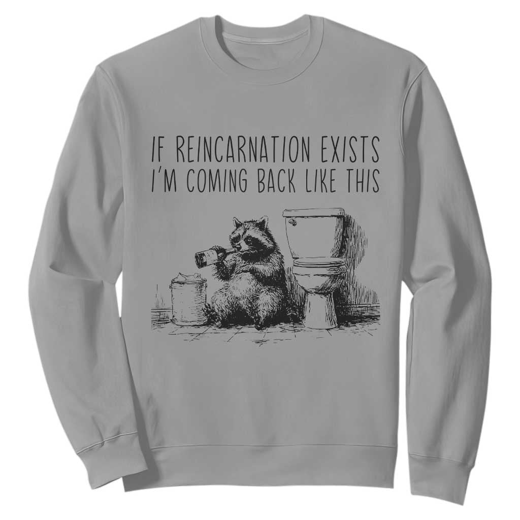 Funny Drunk Raccoon Sweatshirt Trashed Panda Meme TS14 Sport Gray Print Your Wear