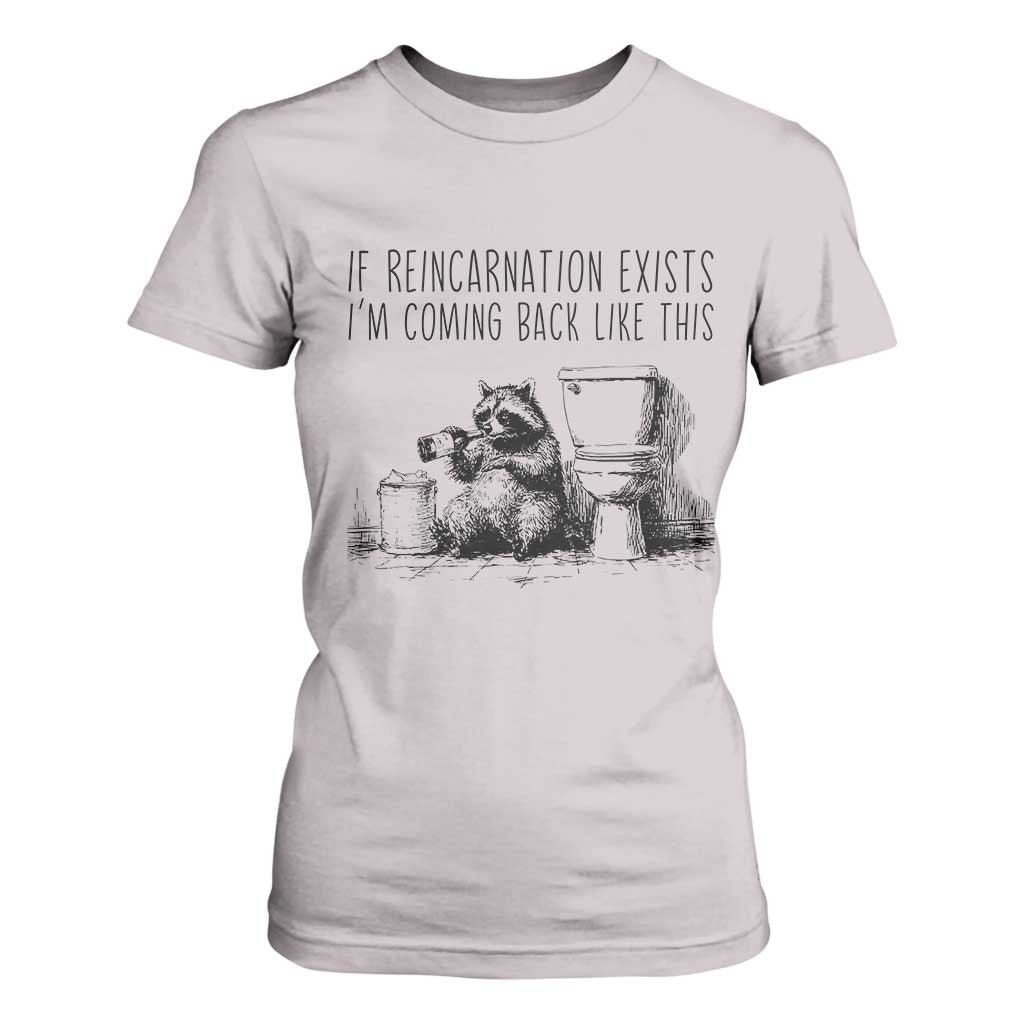 Funny Drunk Raccoon T Shirt For Women Trashed Panda Meme TS14 Ice Gray Print Your Wear