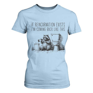 Funny Drunk Raccoon T Shirt For Women Trashed Panda Meme TS14 Light Blue Print Your Wear