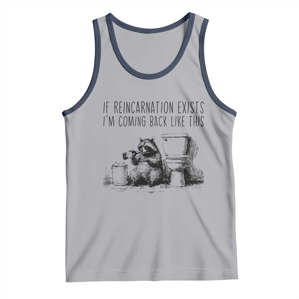 Funny Drunk Raccoon Tank Top Trashed Panda Meme TS14 Athletic Heather Navy Print Your Wear