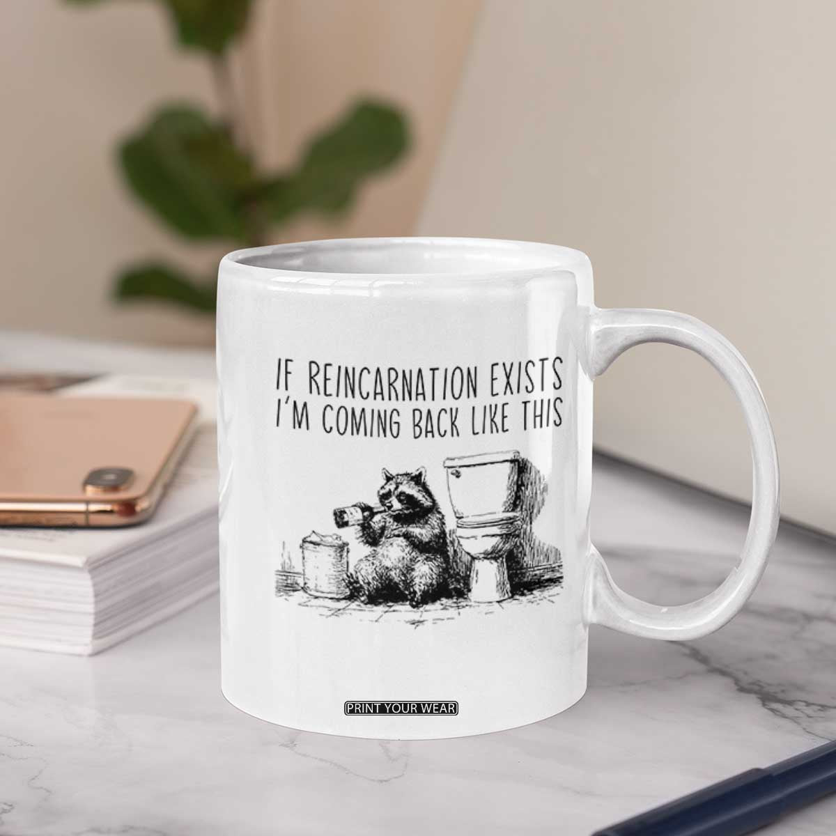 Funny Drunk Raccoon Coffee Mug Trashed Panda Meme TS14 Print Your Wear