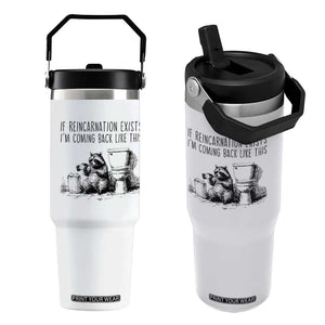 Funny Drunk Raccoon Flip Straw Tumbler Trashed Panda Meme TS14 One Size: 30 oz White Print Your Wear
