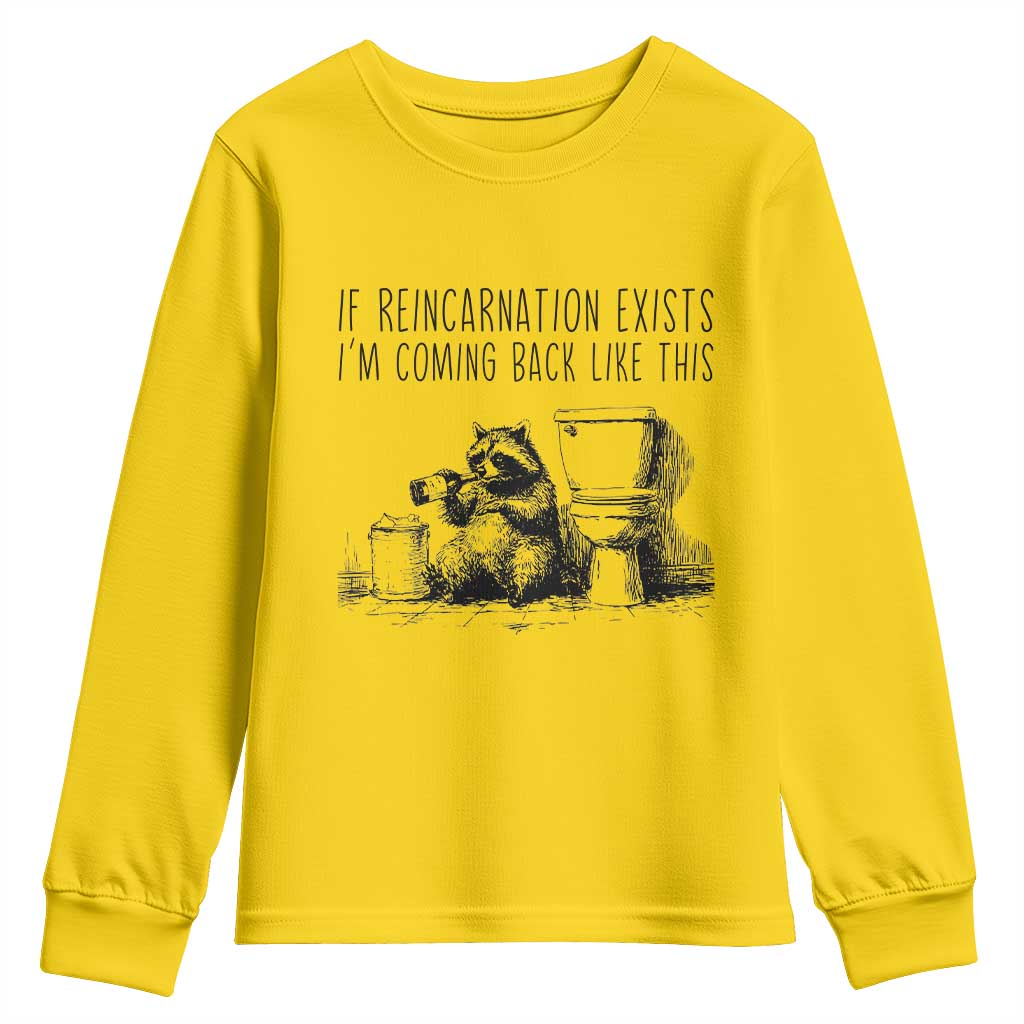 Funny Drunk Raccoon Youth Sweatshirt Trashed Panda Meme TS14 Daisy Print Your Wear