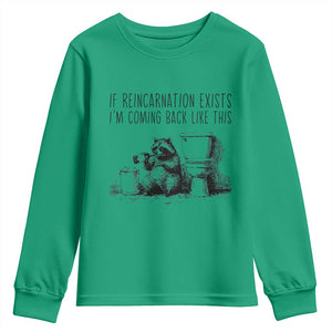 Funny Drunk Raccoon Youth Sweatshirt Trashed Panda Meme TS14 Irish Green Print Your Wear