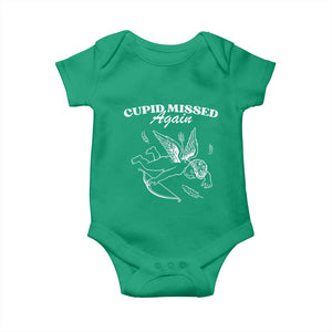 Funny Anti Valentine Baby Onesie Cupid Missed Again TS14 Irish Green Print Your Wear
