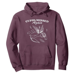 Funny Anti Valentine Hoodie Cupid Missed Again TS14 Maroon Print Your Wear