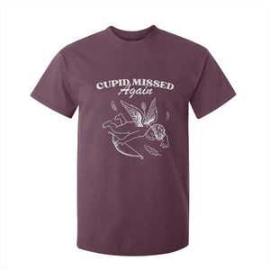 Funny Anti Valentine T Shirt For Kid Cupid Missed Again TS14 Maroon Print Your Wear