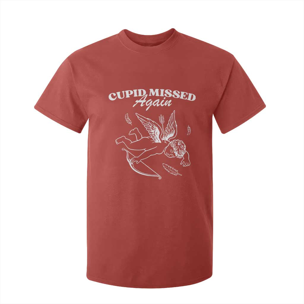 Funny Anti Valentine T Shirt For Kid Cupid Missed Again TS14 Red Print Your Wear