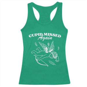 Funny Anti Valentine Racerback Tank Top Cupid Missed Again TS14 Irish Green Print Your Wear