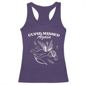 Funny Anti Valentine Racerback Tank Top Cupid Missed Again TS14 Purple Print Your Wear