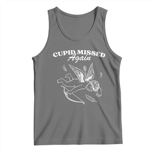 Funny Anti Valentine Tank Top Cupid Missed Again TS14 Black Heather Print Your Wear
