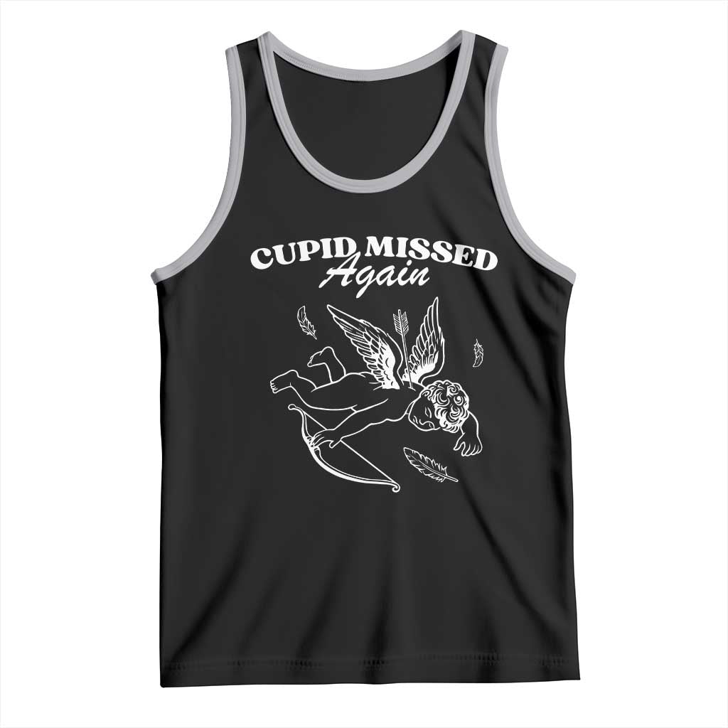 Funny Anti Valentine Tank Top Cupid Missed Again TS14 Black Athletic Heather Print Your Wear
