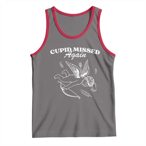 Funny Anti Valentine Tank Top Cupid Missed Again TS14 Deep Heather Red Print Your Wear
