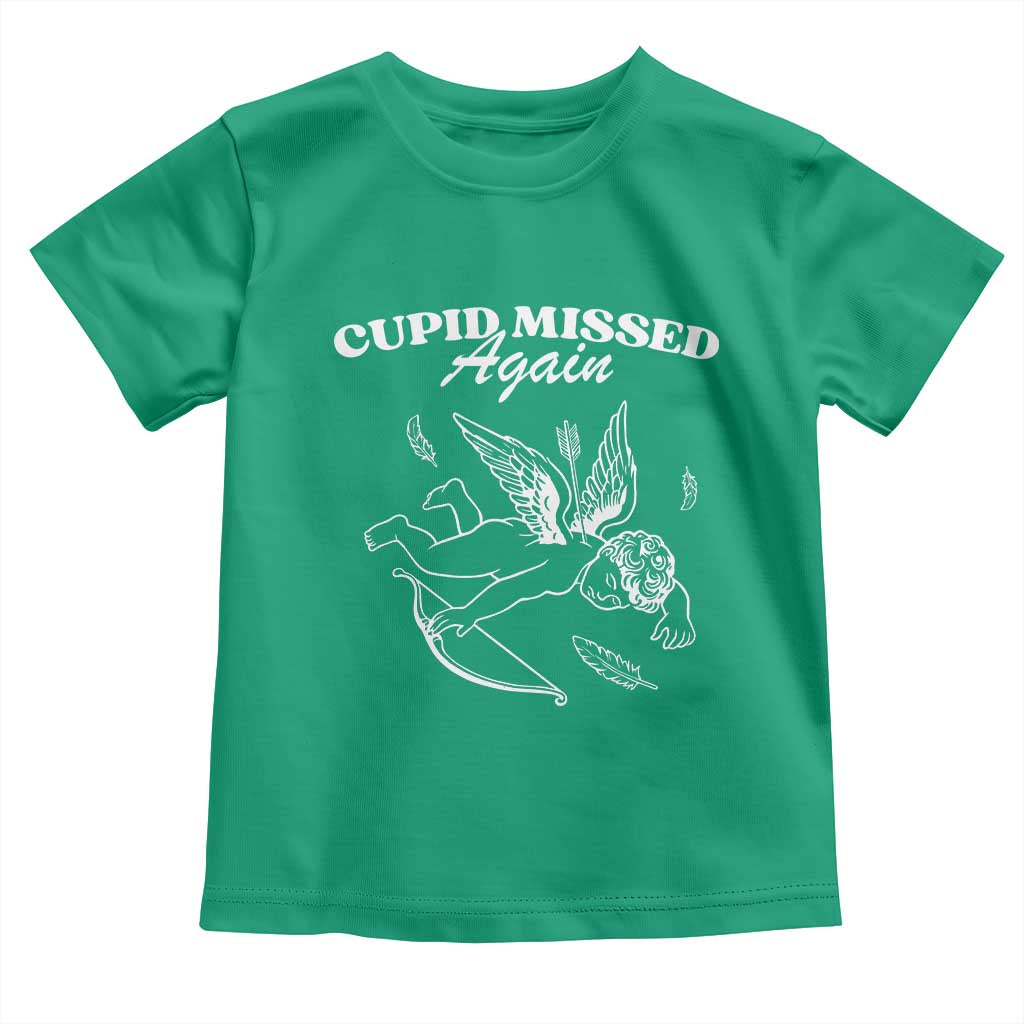 Funny Anti Valentine Toddler T Shirt Cupid Missed Again TS14 Irish Green Print Your Wear