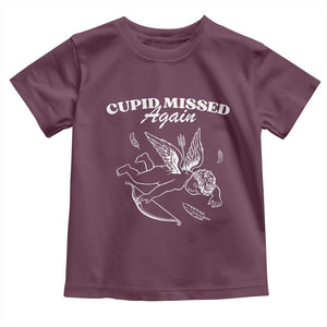 Funny Anti Valentine Toddler T Shirt Cupid Missed Again TS14 Maroon Print Your Wear
