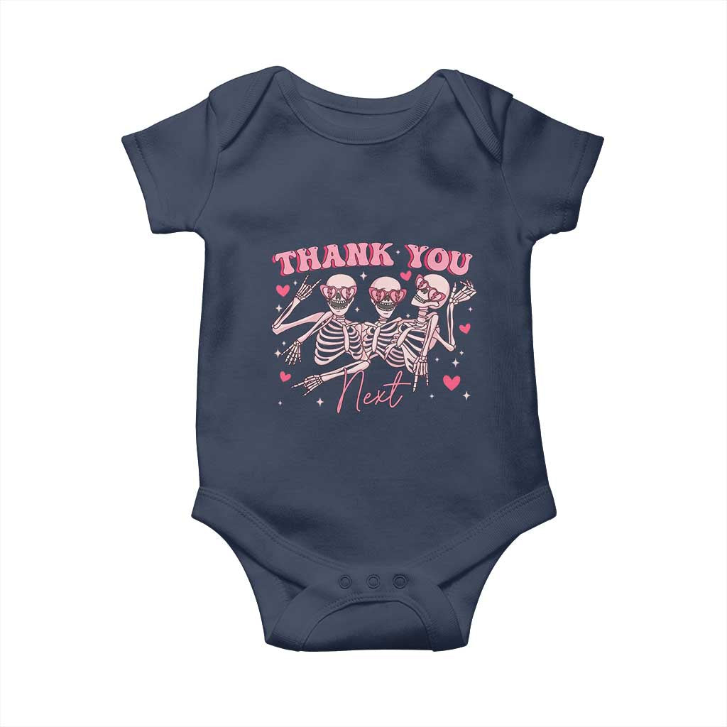 Funny Skeleton Anti Valentines Baby Onesie TS14 Navy Print Your Wear