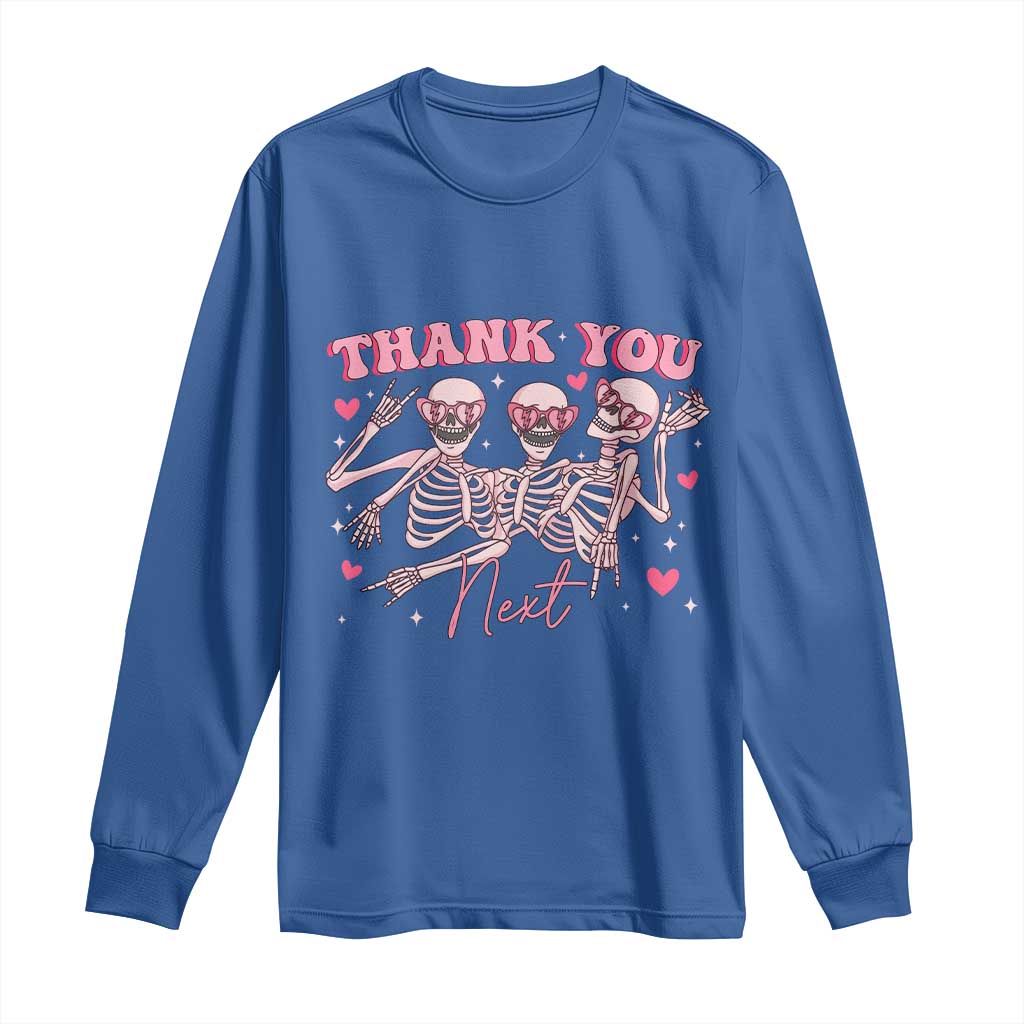 Funny Skeleton Anti Valentines Long Sleeve Shirt TS14 Royal Blue Print Your Wear
