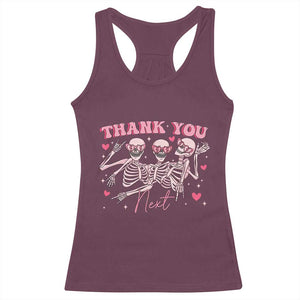 Funny Skeleton Anti Valentines Racerback Tank Top TS14 Maroon Print Your Wear