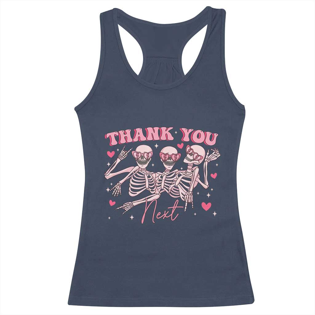 Funny Skeleton Anti Valentines Racerback Tank Top TS14 Navy Print Your Wear
